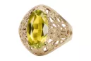 Vintage Ring Yellow Peridot 14K Yellow gold vrc074y